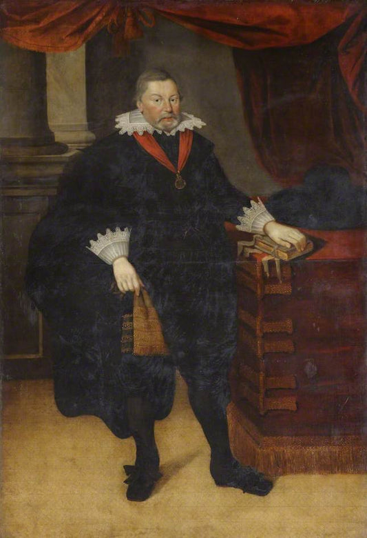 Portrait of Sir Ralph Hare, Knight of the Bath, vintage artwork by Marcus Gheeraerts the Younger, A3 (16x12") Poster Print