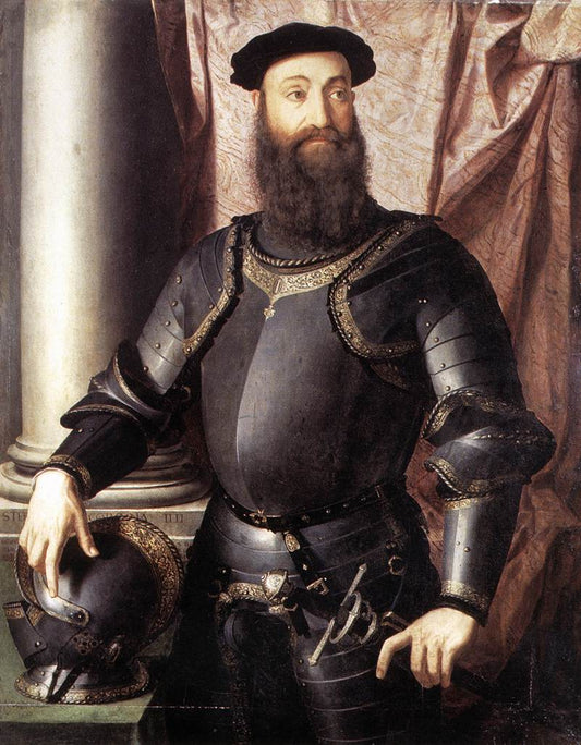 Portrait of Stefano IV Colonna, vintage artwork by Agnolo Bronzino, A3 (16x12") Poster Print