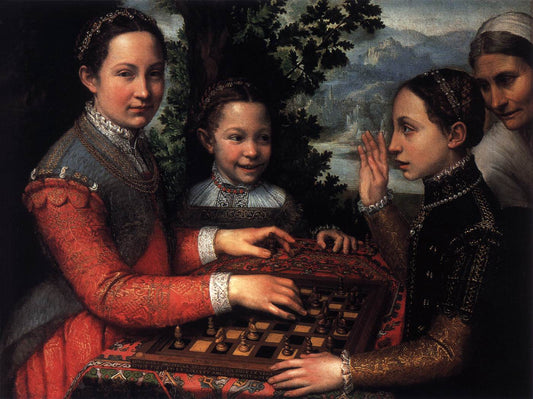 Portrait of the Artist's Sisters Playing Chess, vintage artwork by Sofonisba Anguissola, A3 (16x12") Poster Print