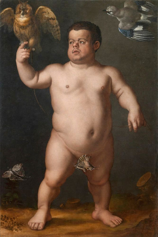 Portrait of the dwarf Morgante, vintage artwork by Agnolo Bronzino, A3 (16x12") Poster Print