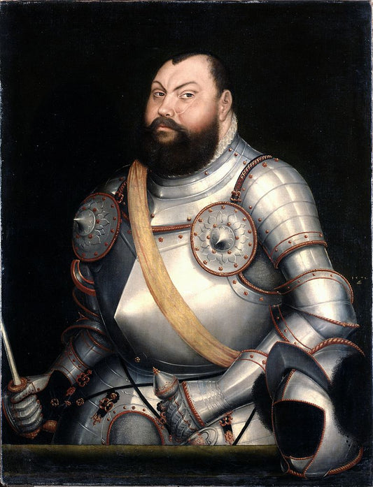 Portrait of the Elector John Frederic the Magnanimous of Saxony, vintage artwork by Lucas Cranach the Younger, 12x8" (A4) Poster