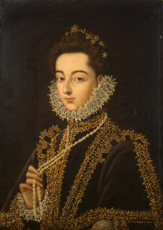 Portrait of the Infanta Catalina Michaela of Austria, vintage artwork by Alonso Sanchez Coello, A3 (16x12") Poster Print