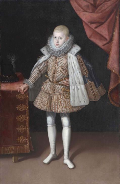 Portrait of the Infante Don Fernando of Austria, vintage artwork by Bartolome González y Serrano, A3 (16x12") Poster Print