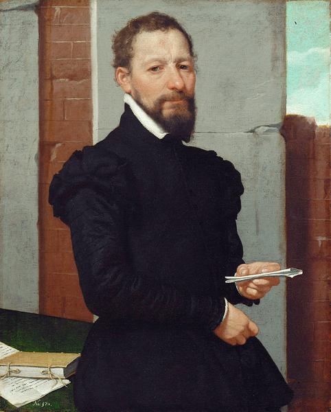 Portrait of the Orator Giovan Pietro Maffeis, vintage artwork by Giovanni Battista Moroni, A3 (16x12") Poster Print