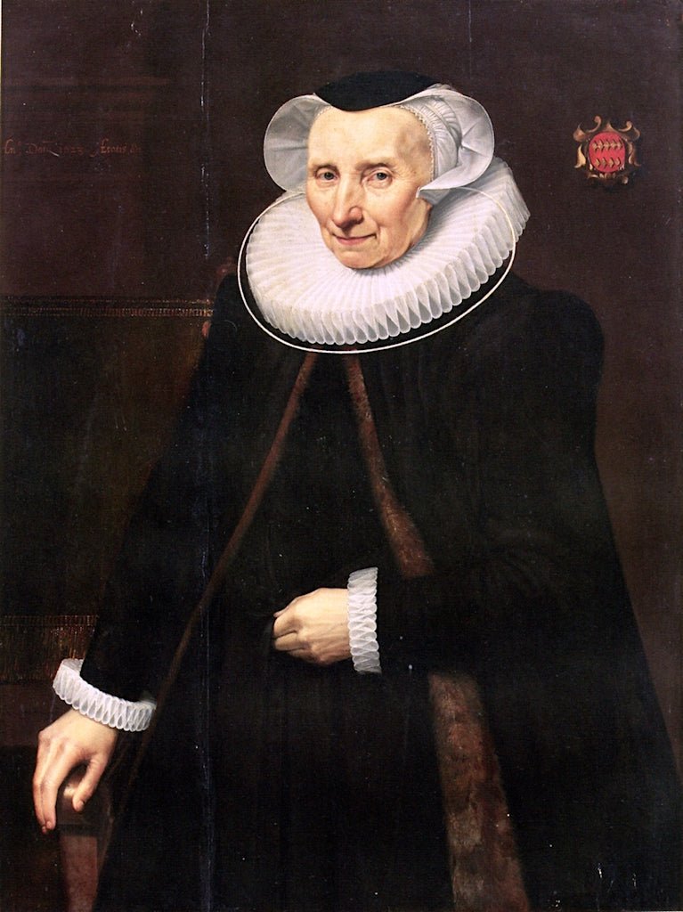Portrait of Vincentia van der Does, vintage artwork by Jan van Ravesteyn, 12x8" (A4) Poster