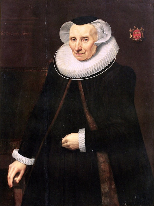 Portrait of Vincentia van der Does, vintage artwork by Jan van Ravesteyn, 12x8" (A4) Poster