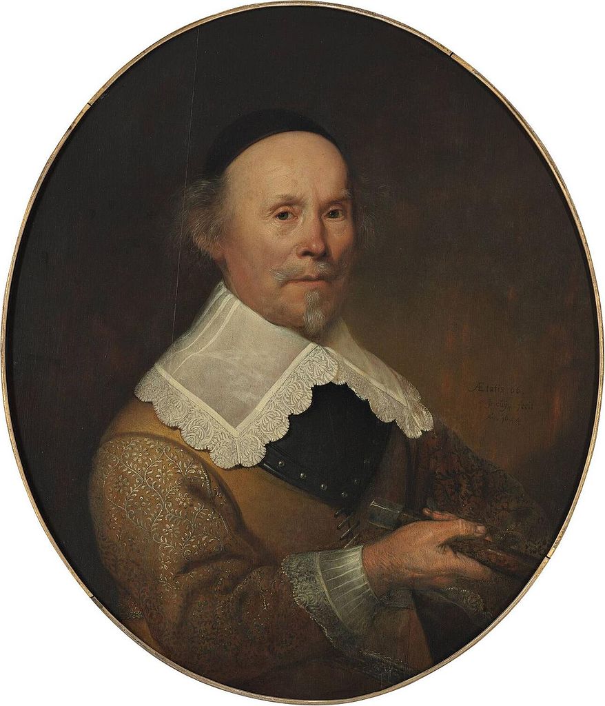 Portrait of Willem de Veer, vintage artwork by Jacob Gerritsz. Cuyp, 12x8" (A4) Poster