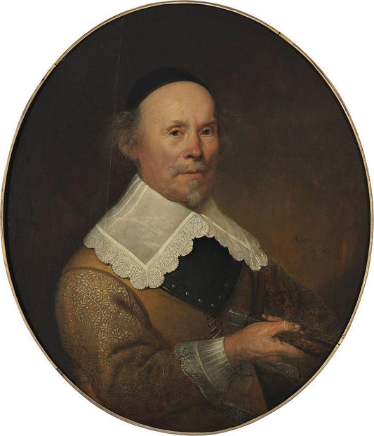 Portrait of Willem de Veer, vintage artwork by Jacob Gerritsz. Cuyp, 12x8" (A4) Poster