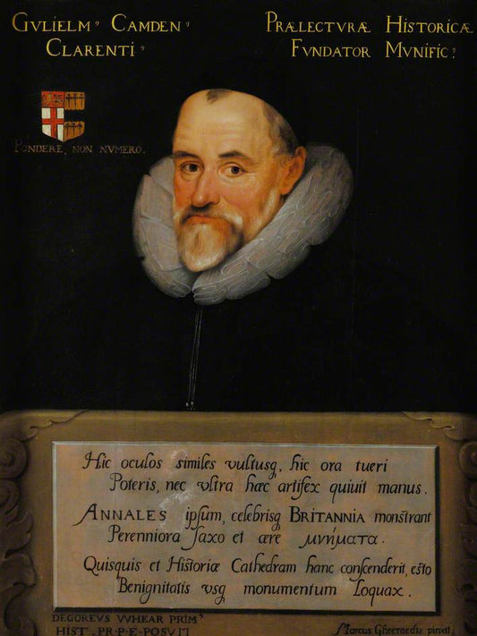 Portrait of William Camden, vintage artwork by Marcus Gheeraerts the Younger, A3 (16x12") Poster Print