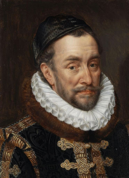 Portrait of William I, Prince of Orange, vintage artwork by Adriaen Thomasz. Key, 12x8" (A4) Poster