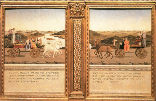 Portraits of the Duke and Duchess of Urbino (Backside), vintage artwork by Piero della Francesca, A3 (16x12") Poster Print