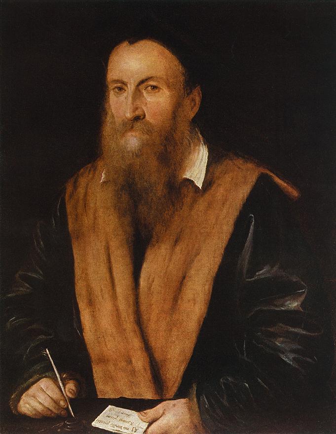 Possible Self-Portrait, vintage artwork by Girolamo Romanino, A3 (16x12") Poster Print