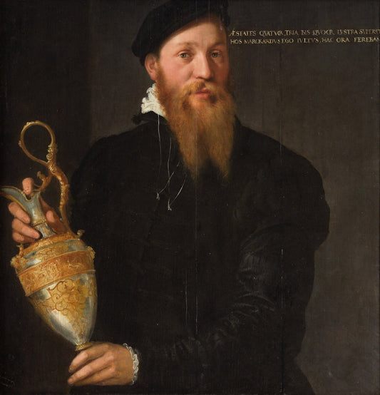 Possibly Portrait of the Goldsmith Martin Marquart, vintage artwork by German School 16th Century - Unknown, A3 (16x12") Poster Print