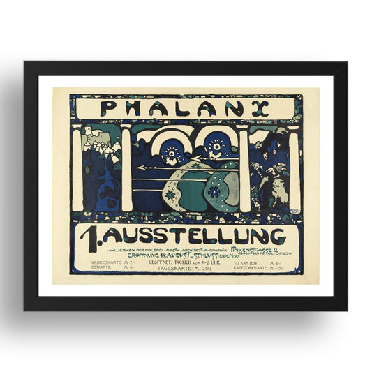 Poster for Phalanx Exhibition 1901 by Wassily Kandinsky, 17x13" Frame