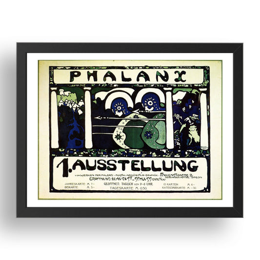 Poster for the First 'Phalanx' Exhibition 1901 by Wassily Kandinsky, 17x13" Frame