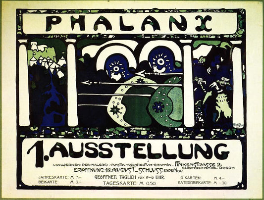 Poster for the First 'Phalanx' Exhibition - Wassily Kandinsky -1901 by Wassily Kandinsky, 23x16"( A2 size ) Poster Print