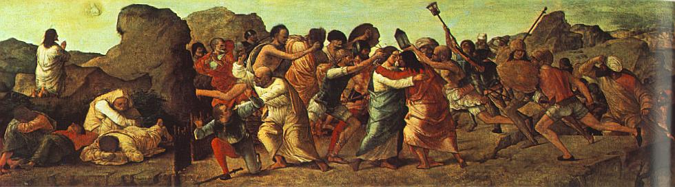 Prayer in the Garden and Capture (Predella from the Stories of Christ), vintage artwork by Ercole de' Roberti, A3 (16x12") Poster Print