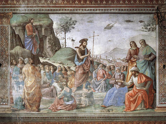 Preaching of St John the Baptist, vintage artwork by Domenico Ghirlandaio, A3 (16x12") Poster Print