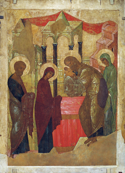 Presentation of Jesus at the Temple, vintage artwork by Andrei Rublev, A3 (16x12") Poster Print