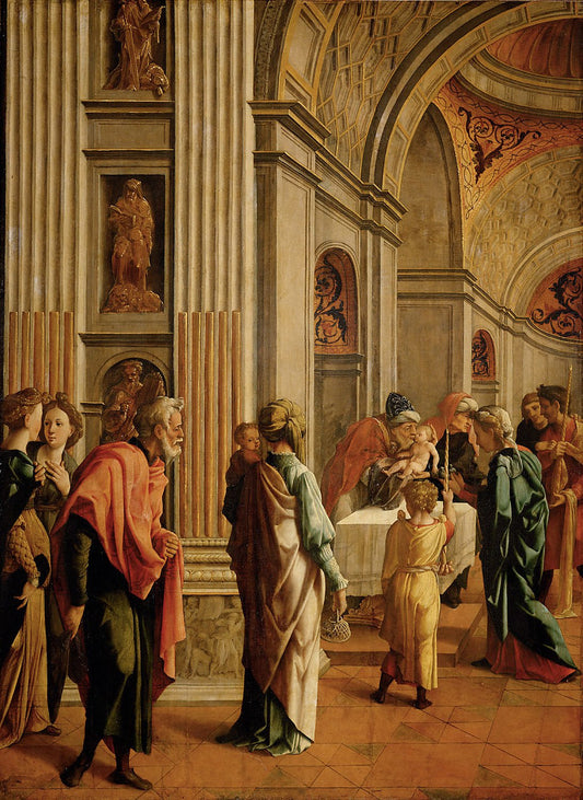 Presentation of Jesus in the Temple, vintage artwork by Jan van Scorel, A3 (16x12") Poster Print
