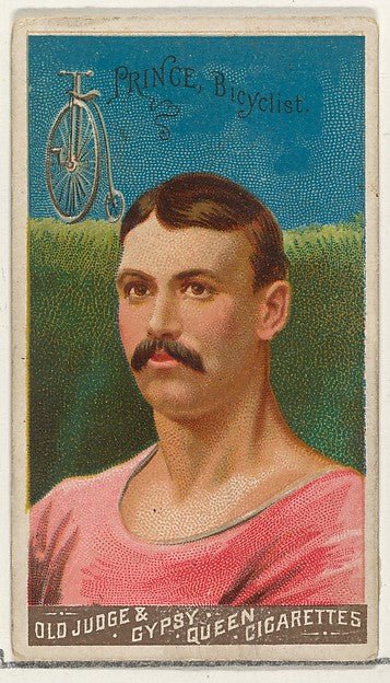 :Prince Bicyclist from the Goodwin Champion series for Old Judge and Gypsy Queen Cigarettes 1888, vintage artwork, 16x12"(A3) Poster Print