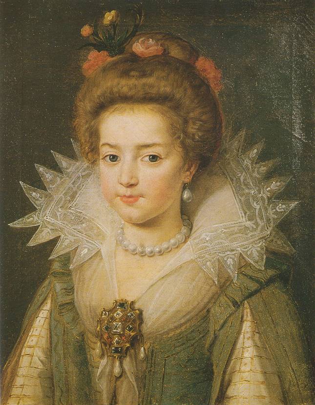 Princess Christine Marie of France, vintage artwork by Frans Pourbus the Younger, 12x8" (A4) Poster