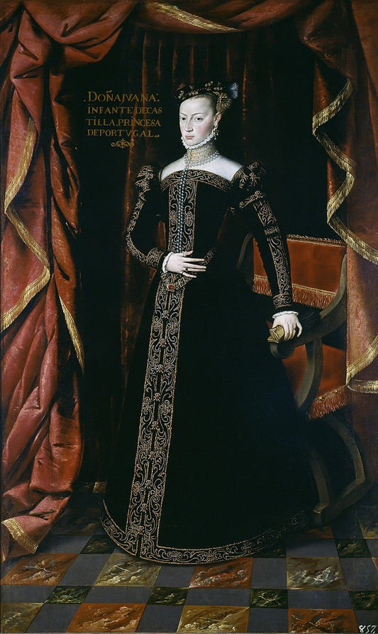 Princess Juana of Austria, vintage artwork by Juan Pantoja de la Cruz, A3 (16x12") Poster Print