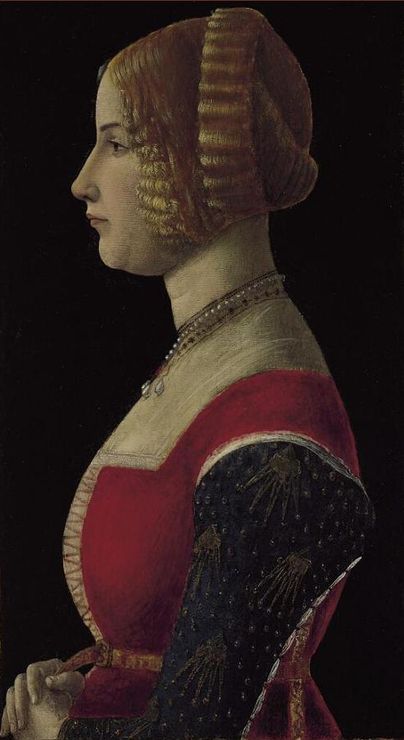 Profile of a Lady, vintage artwork by Attributed to Giovanni Ambrogio de Predis, A3 (16x12") Poster Print