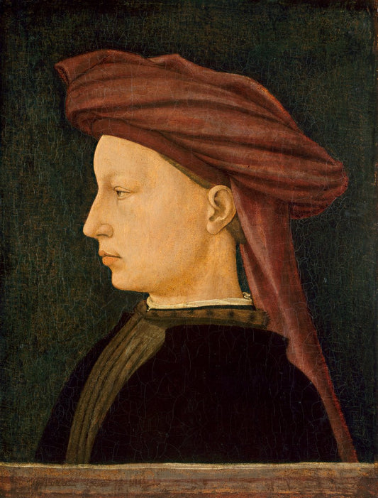 Profile Portrait of a Young Man, vintage artwork by Italian school 15th Century - Unknown, A3 (16x12") Poster Print