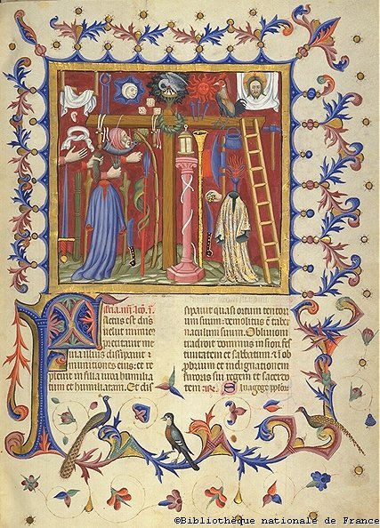 Psalter of Bonne of Luxembourg, vintage artwork by Jean Le Noir, A3 (16x12") Poster Print