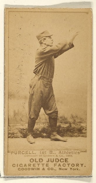 :Purcell 1st Base Philadelphia Athletics from the Old Judge-16x12"(A3) Poster