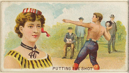 :Putting the Shot from the Games and Sports series for Old Judge Cigarettes 1889, vintage artwork, 16x12"(A3) Poster Print