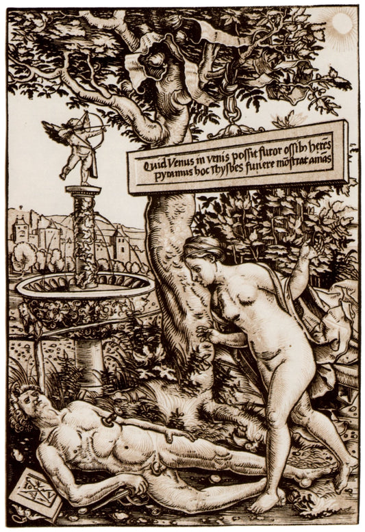 Pyramus und Thisbe, vintage artwork by Hans Wechtlin, A3 (16x12") Poster Print