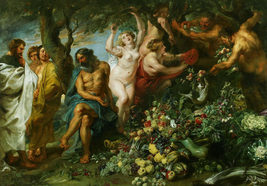 Pythagoras Advocating Vegetarianism, vintage artwork by Frans Snyders, 12x8" (A4) Poster