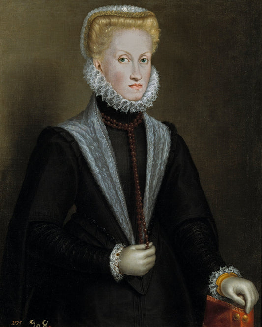 Queen Anna of Austria, vintage artwork by Sofonisba Anguissola, A3 (16x12") Poster Print