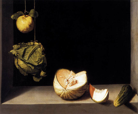 Quince, Cabbage, Melon, and Cucumber, vintage artwork by Juan Sànchez Cotàn, A3 (16x12") Poster Print