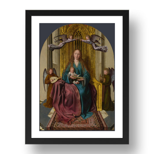 Quinten Massys: The Virgin and Child Enthroned, with Four Angels, Poster in 17x13"(A3) Frame