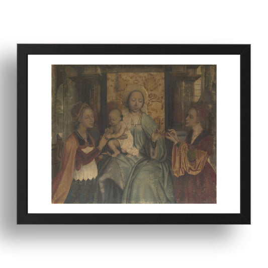 Quinten Massys: The Virgin and Child with Saints Barbara and Catherine, Poster in 17x13"(A3) Frame