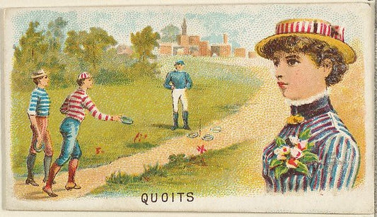 :Quoits from the Games and Sports series for Old Judge Cigarettes 1889, vintage artwork, 16x12"(A3) Poster Print