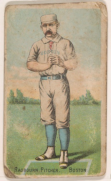 :Radbourn Pitcher Boston from the Gold Coin series for Gold Coin Chewing Tobacco 1887, vintage artwork, 16x12"(A3) Poster Print
