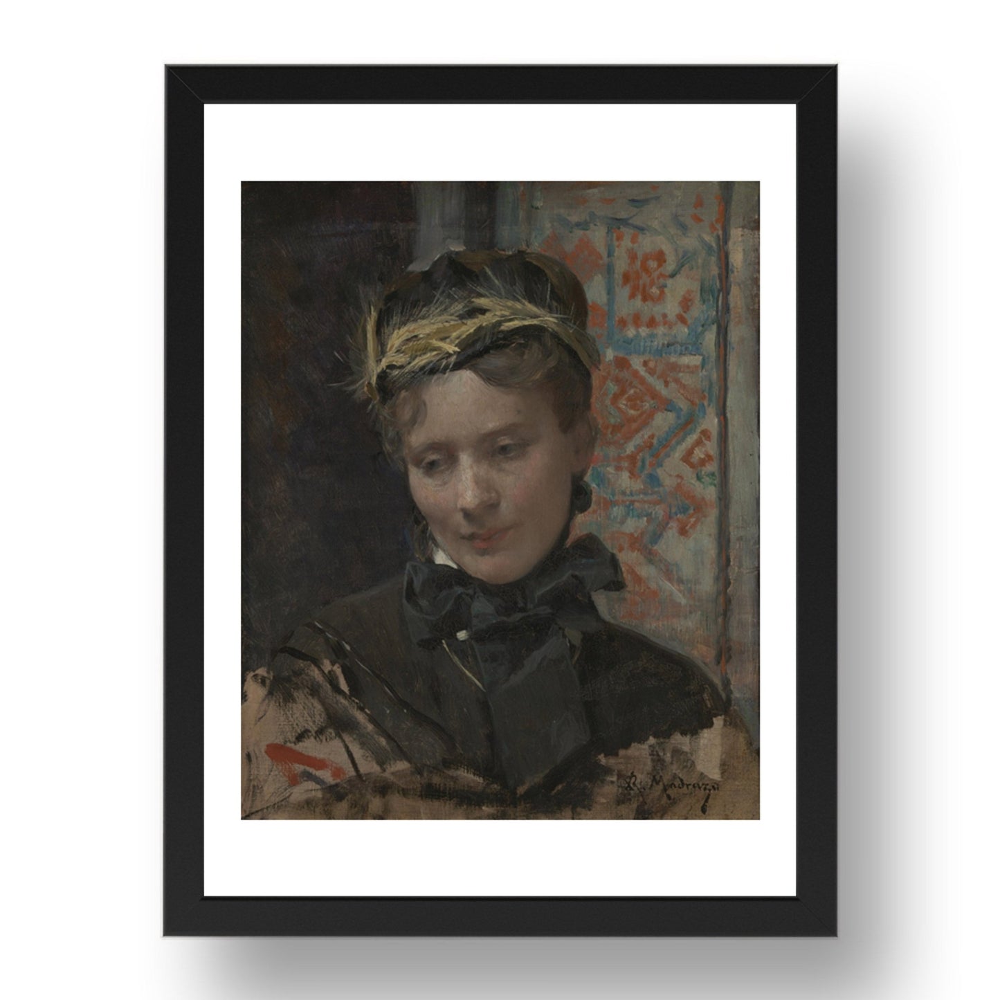 Raimundo de Madrazo: Portrait of a Lady, Poster in 17x13"(A3) Frame