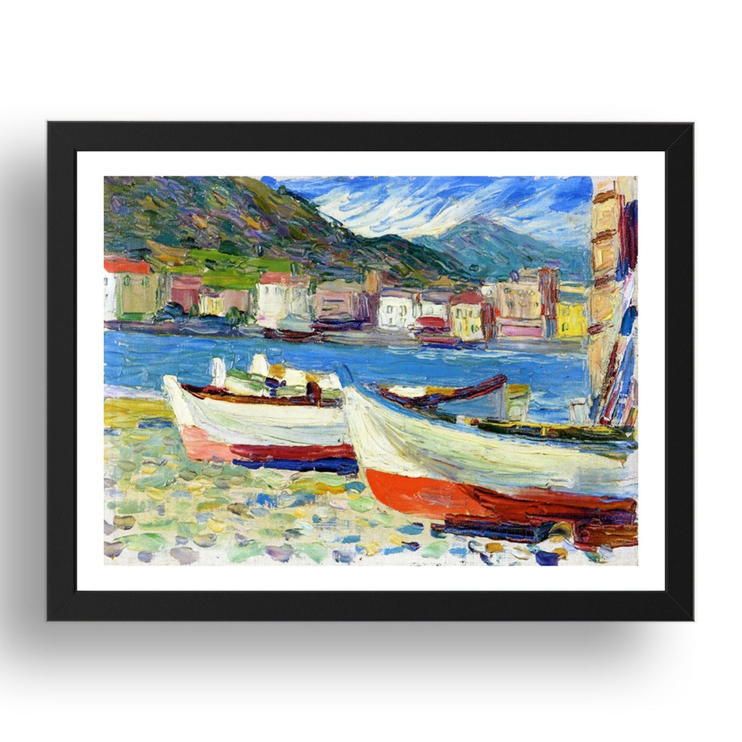 Rapallo, Boats 1905 by Wassily Kandinsky, 17x13" Frame