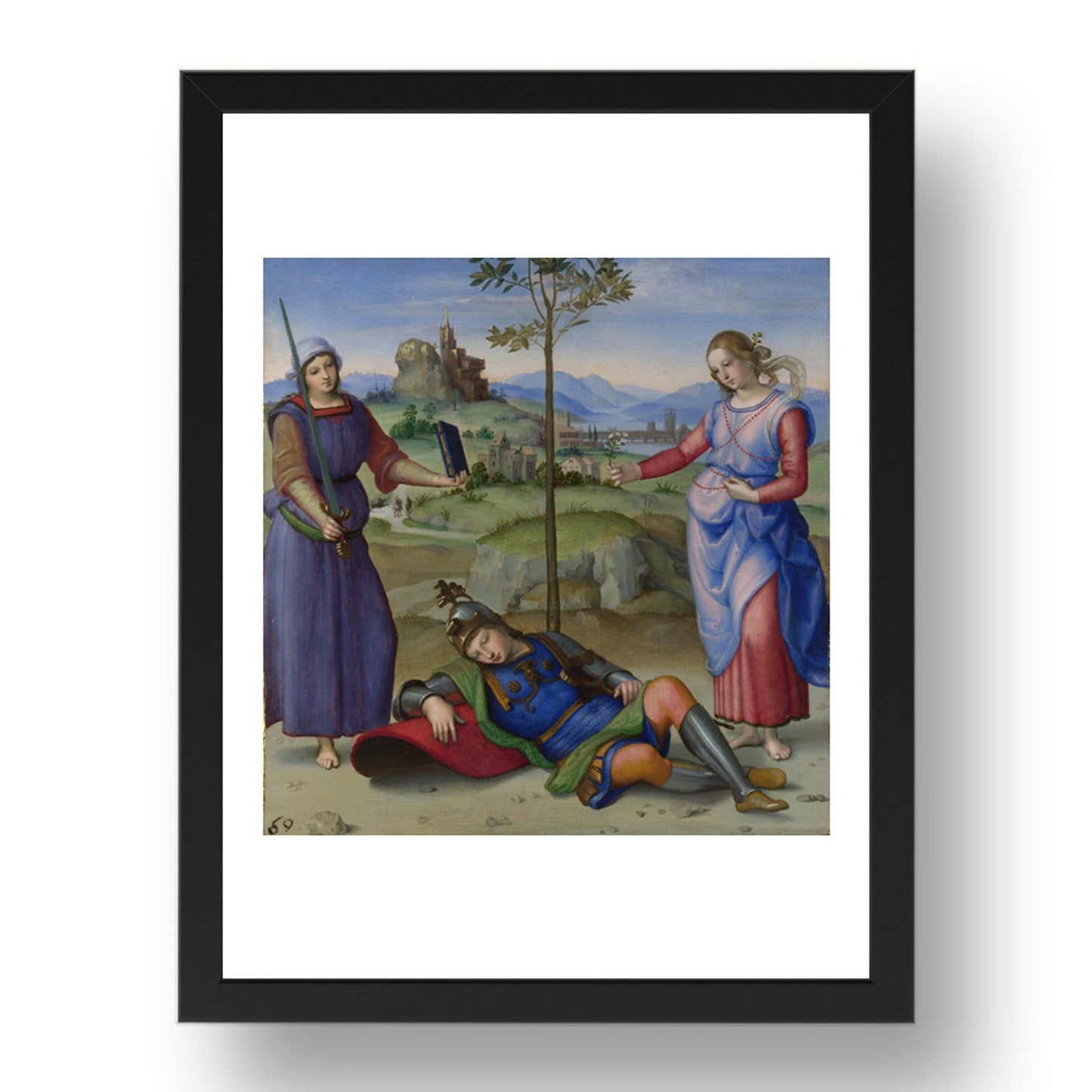 Raphael: An Allegory (Vision of a Knight), Poster in 17x13"(A3) Frame