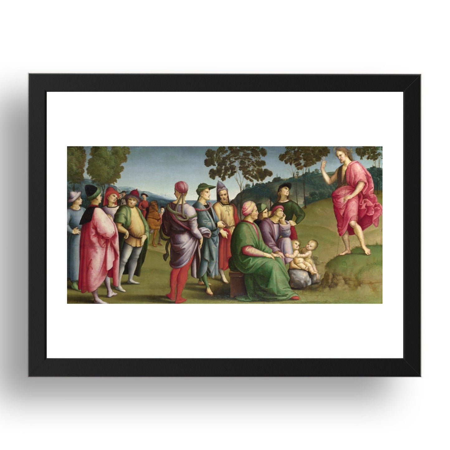 Raphael: Saint John the Baptist Preaching, Poster in 17x13"(A3) Frame
