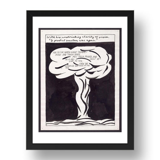 Raymond Pettibon: No Title (4), modernist artwork, A3 Size Reproduction Poster Print in 17x13" Black Frame