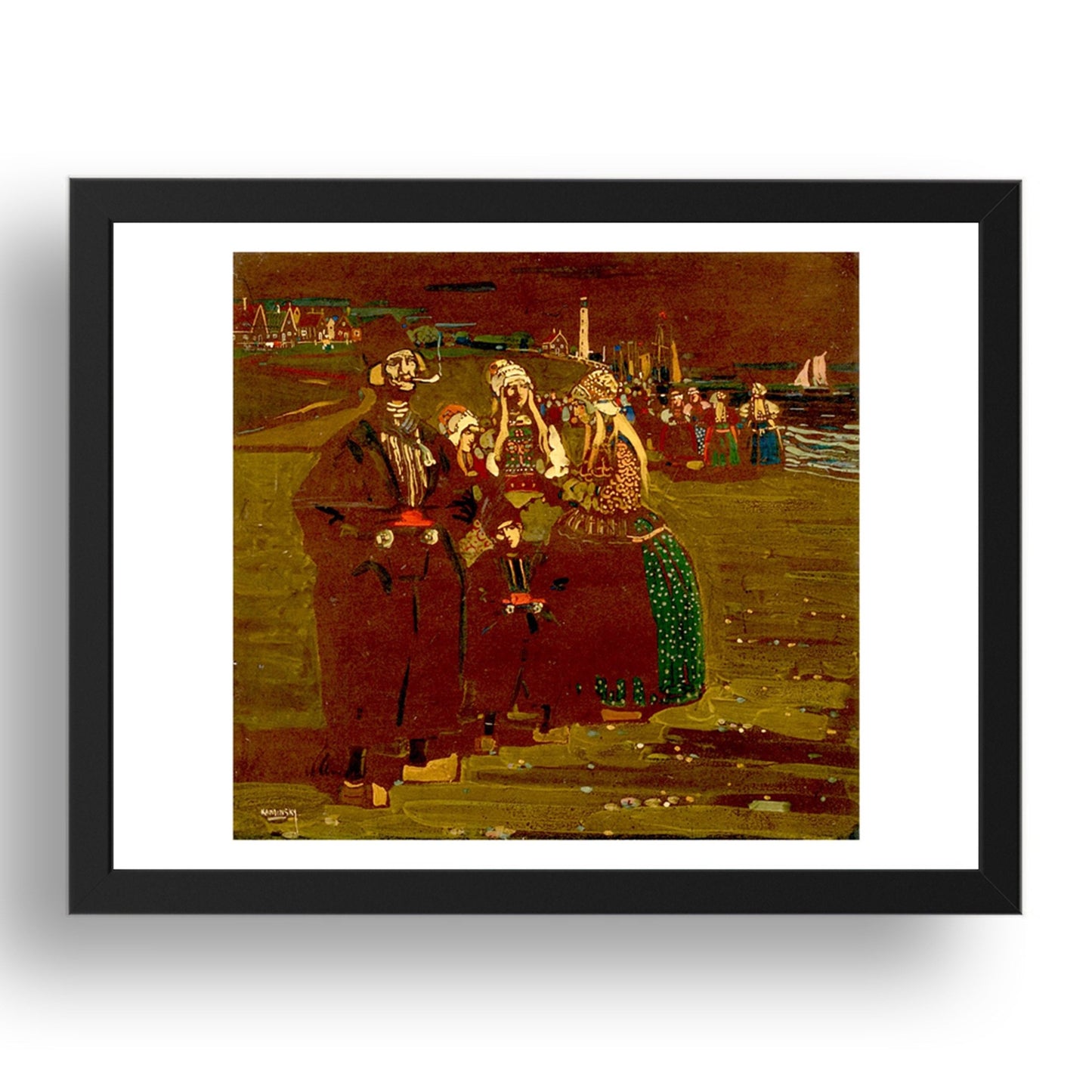 Recollection of Holland (Ships) 1904 by Wassily Kandinsky, 17x13" Frame