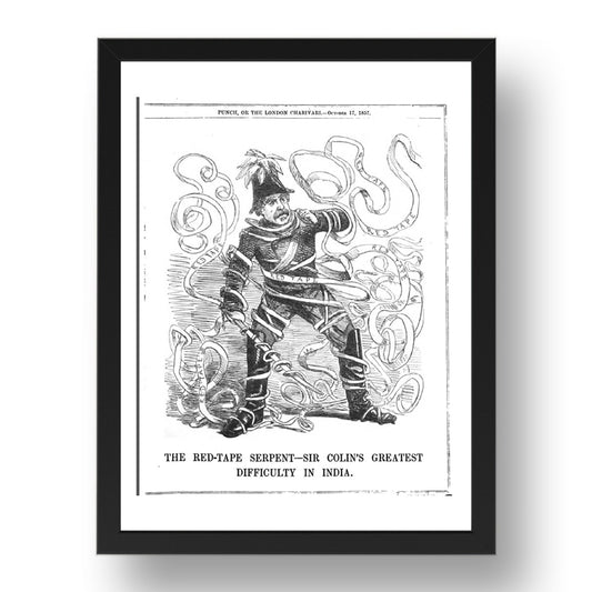 red tape, vintage historic poster in 17x13"(A3) Frame