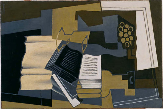 carafe and book by Juan Gris, 1920, 12x8" (A4) Poster