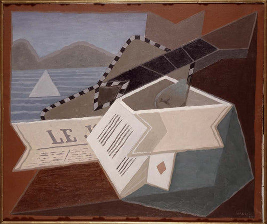 guitar in front of the sea by Juan Gris, 1925, 12x8" (A4) Poster
