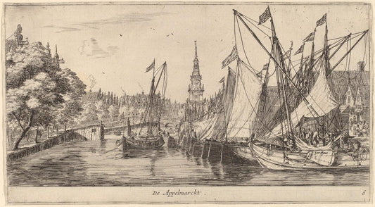 Reinier Nooms, called Zeeman:Appelmarkt (De Appelmarckt),16x12"(A3) Poster